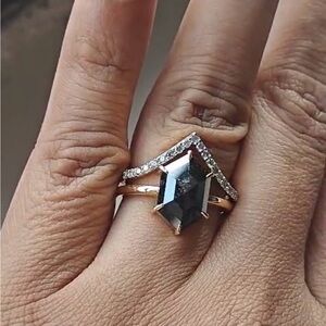 Galaxy Salt and Pepper Diamond ring set